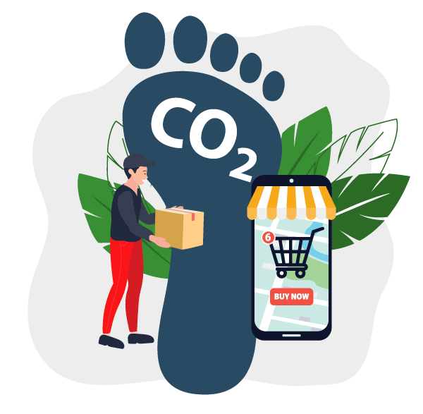 Graphic depicting carbon footprint in retail