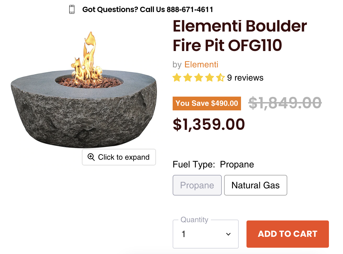 Fire pit pricing